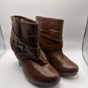 Madden Girl Boot Women's Brown Sharpen Cognac Par  Sz 7 Pre Owned